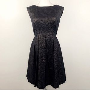 Shoshanna women’s black and shimmery gold dress sleeveless size 4